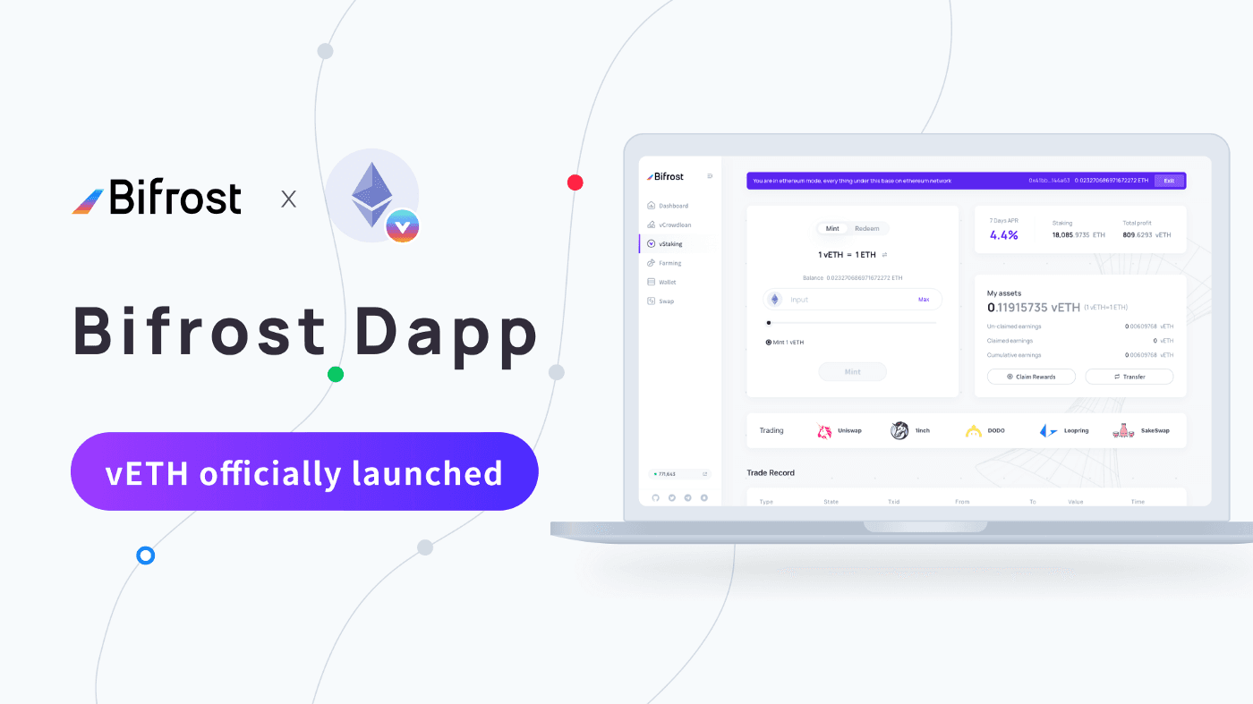 Big News| Bifrost DApp goes live with ETH 2.0 derivative vETH